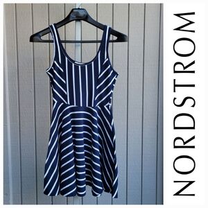 Lush | Fit & Flare NWOT Striped Tank Dress | Ladies Small Navy & White Cotton